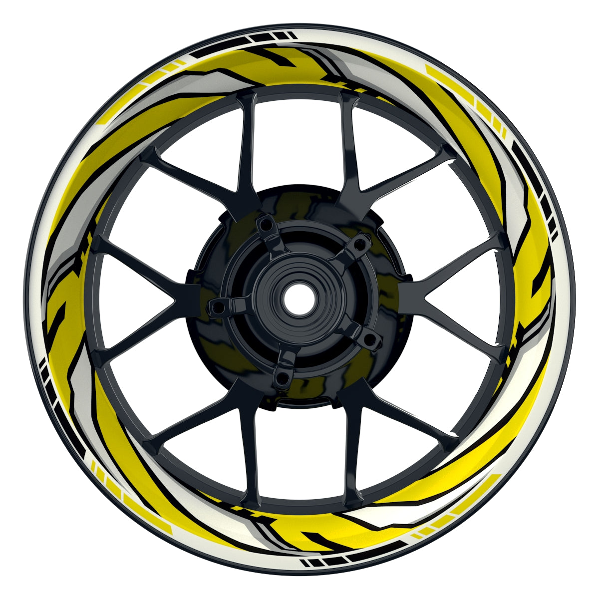 Felgenaufkleber RACING V7 Premium geteilt gelb