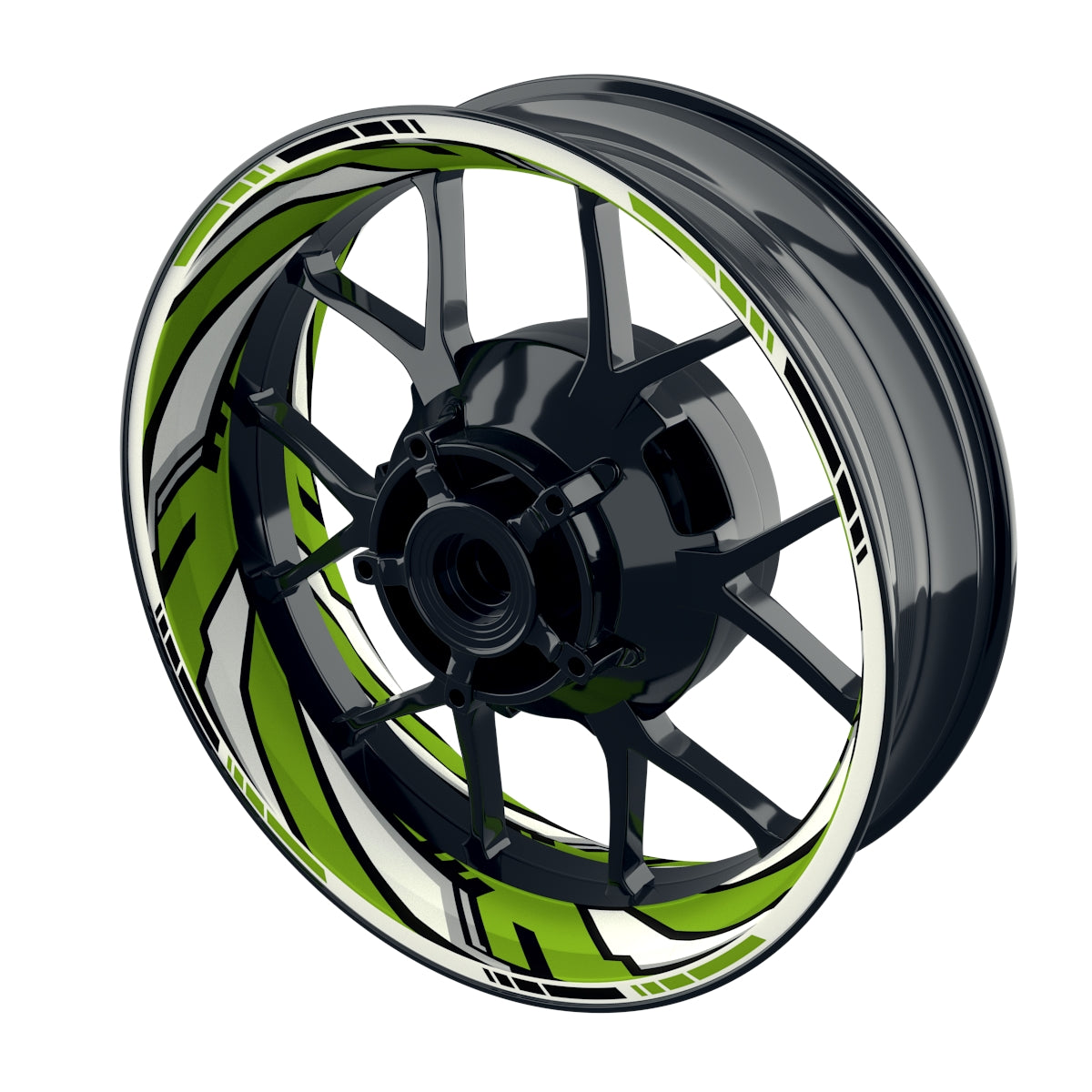 Felgenaufkleber RACING V7 Premium geteilt grün