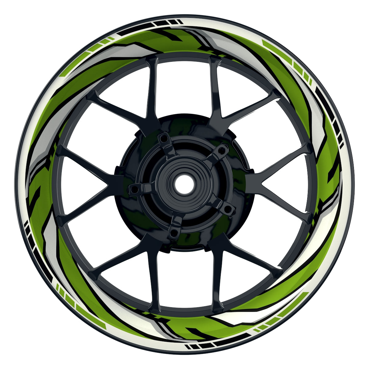 Felgenaufkleber RACING V7 Premium geteilt grün
