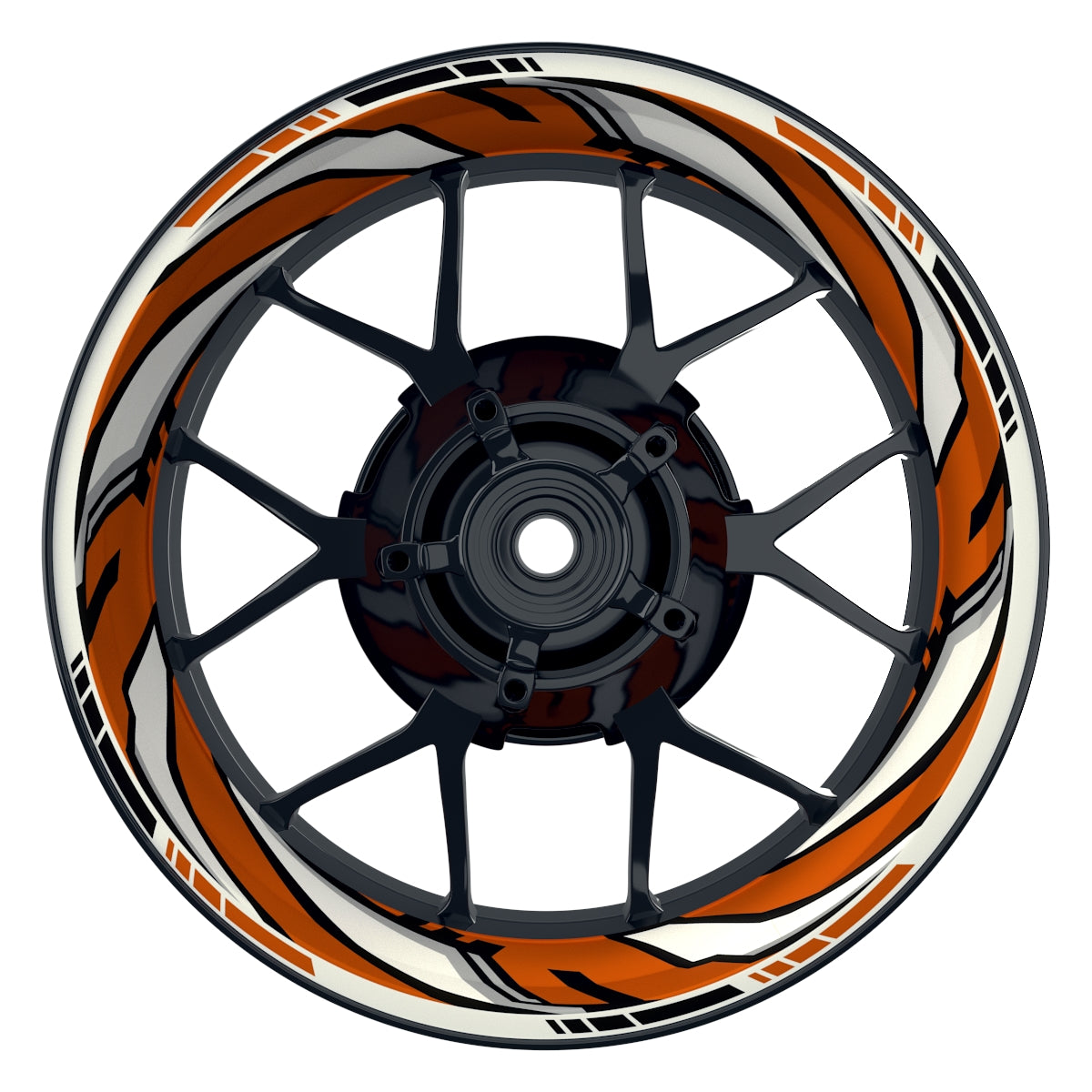 Felgenaufkleber RACING V7 Premium geteilt orange