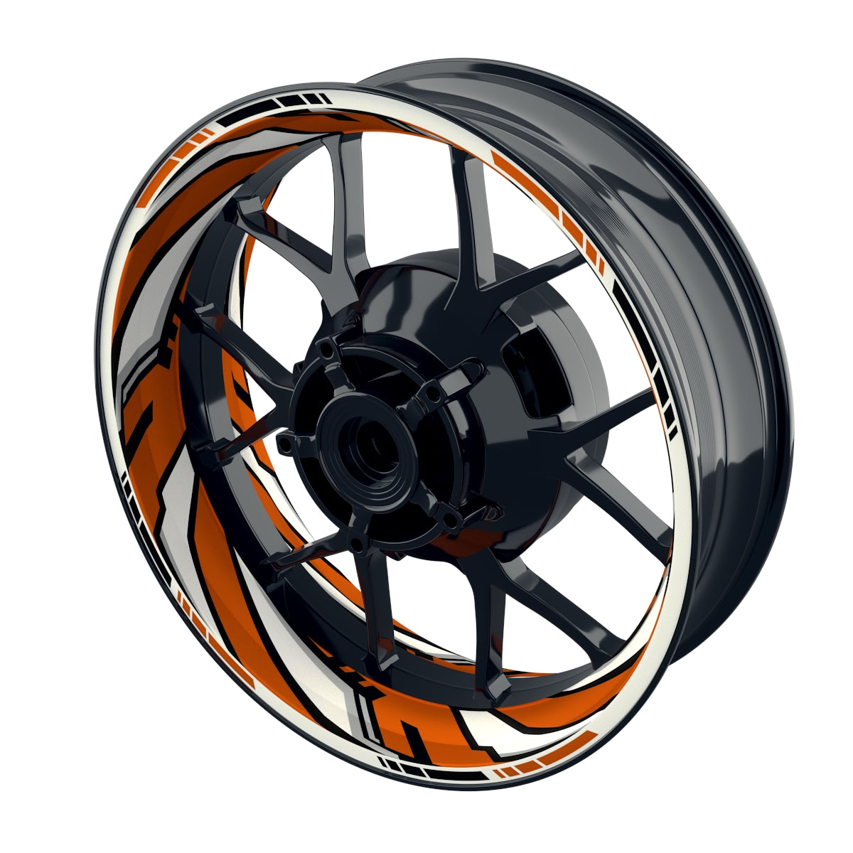 Felgenaufkleber RACING V7 Premium geteilt orange