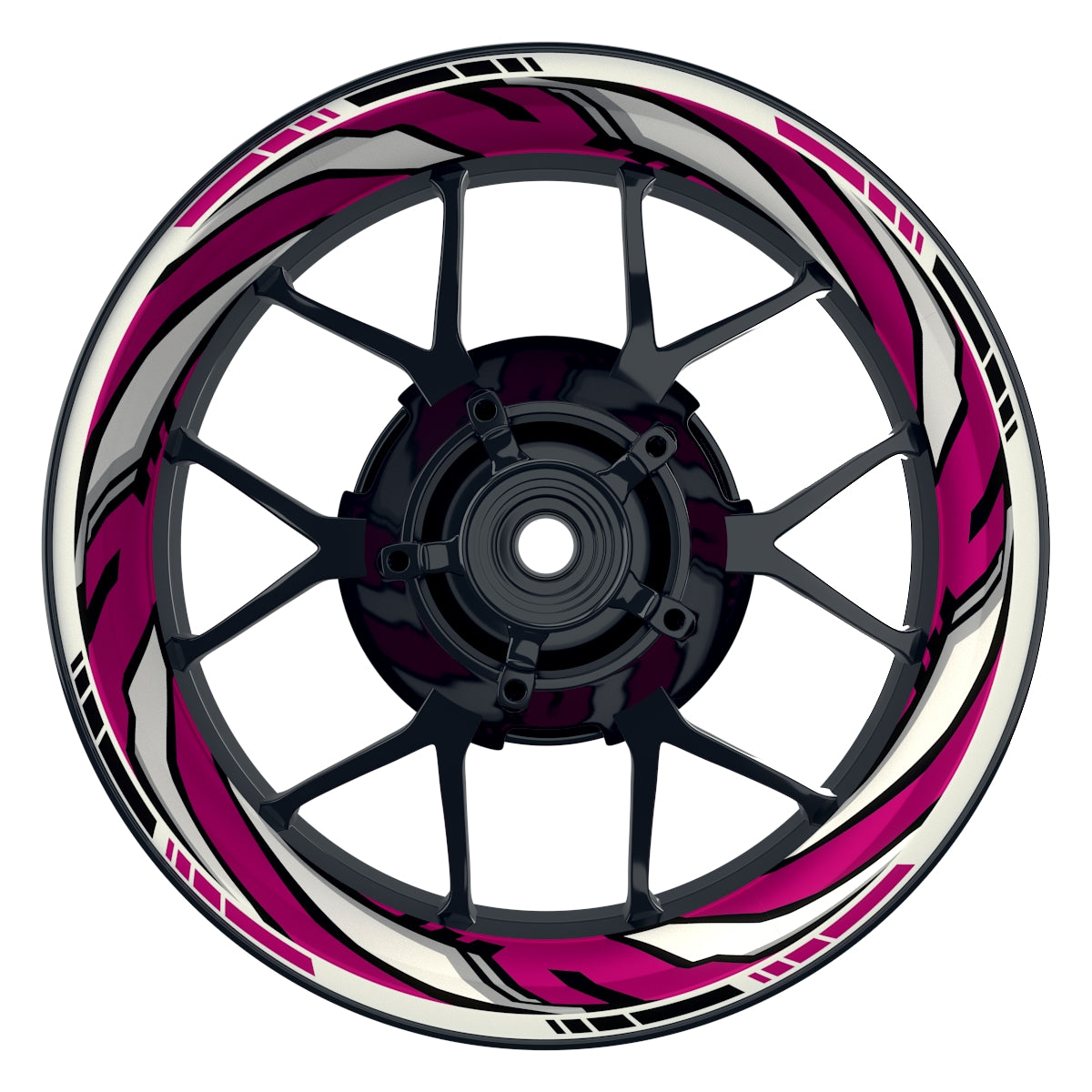 Felgenaufkleber RACING V7 Premium geteilt pink