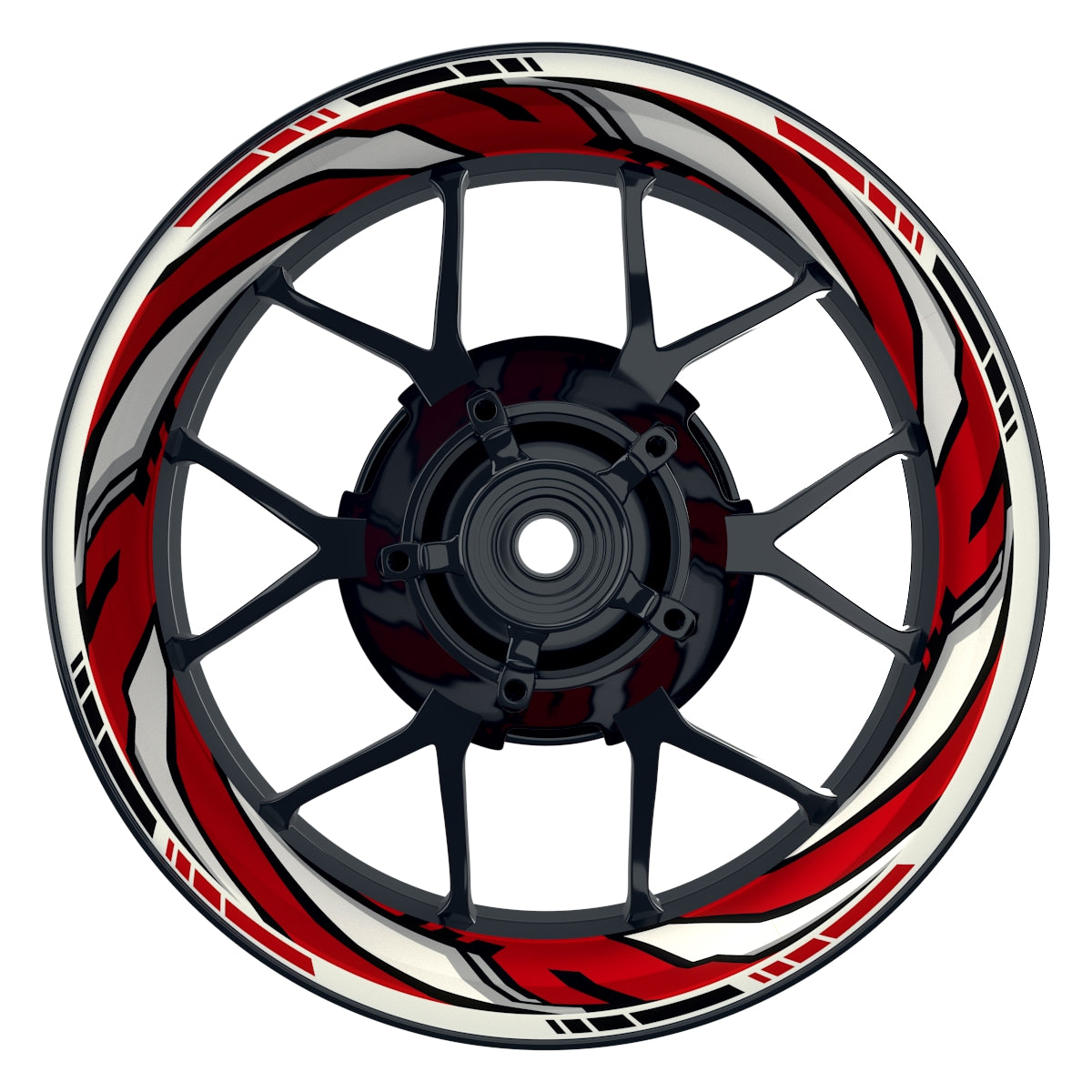 Felgenaufkleber RACING V7 Premium geteilt rot
