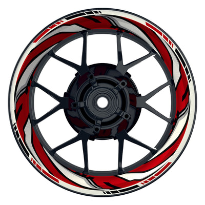 Felgenaufkleber RACING V7 Premium geteilt rot