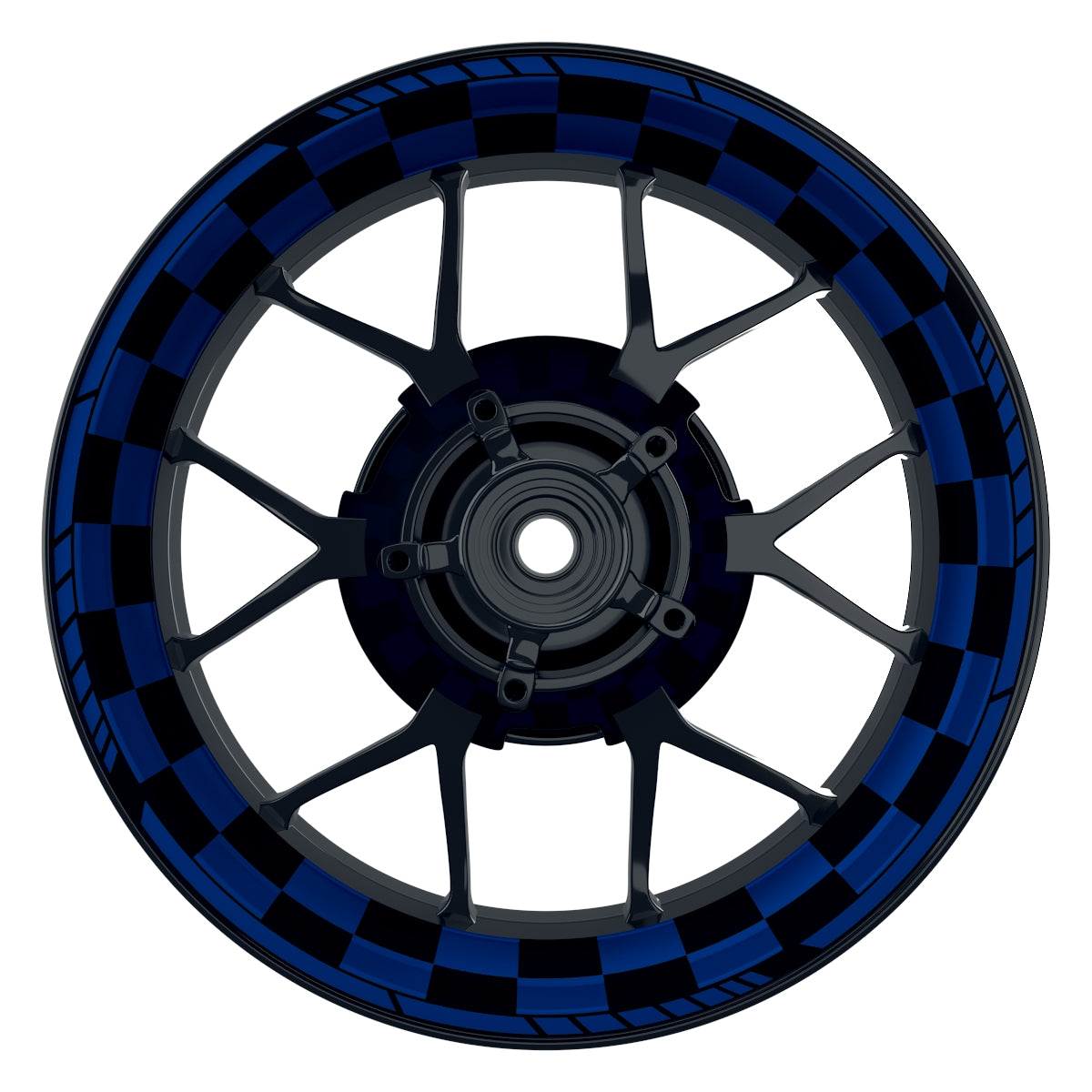 Felgenaufkleber Racingflagg DESIGN1 Premium B blau