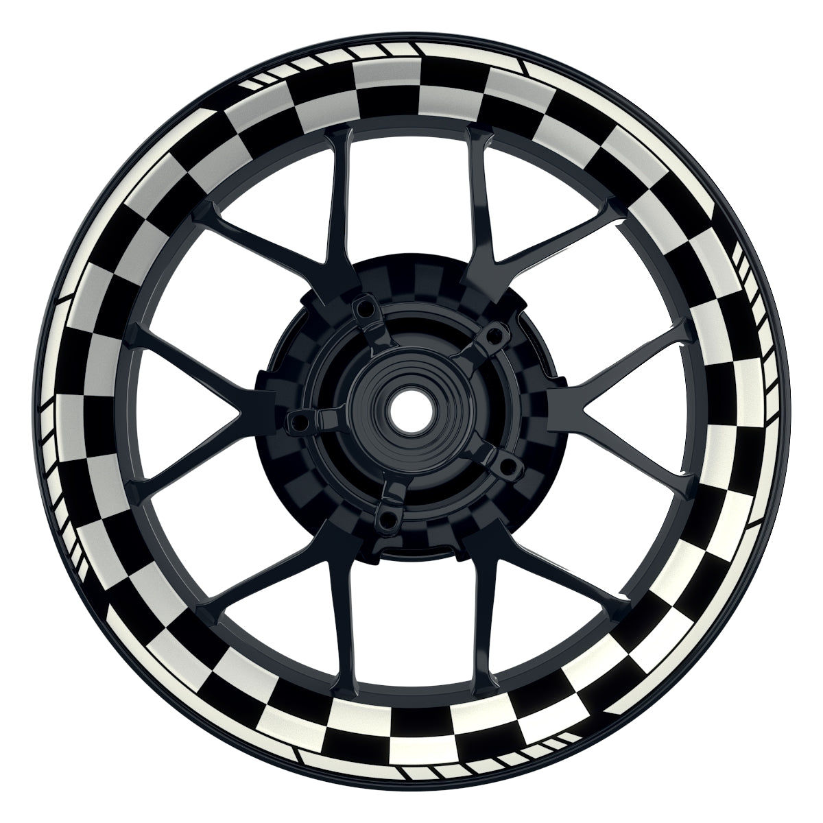 Felgenaufkleber Racingflagg DESIGN1 Premium B weiss