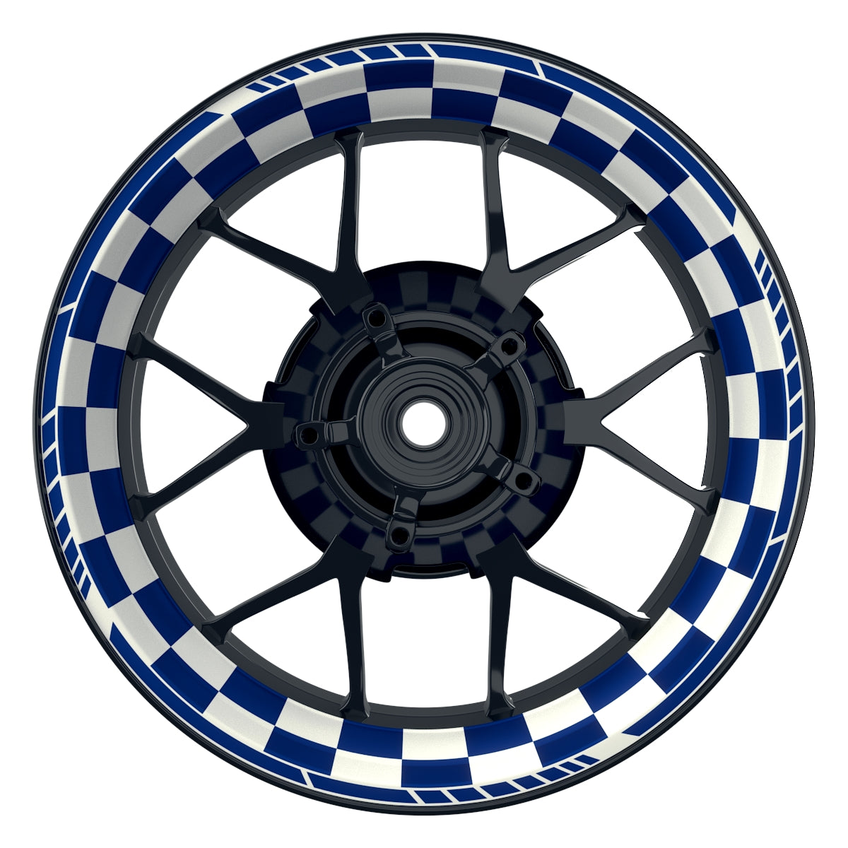 Felgenaufkleber Racingflagg DESIGN1 Premium W blau
