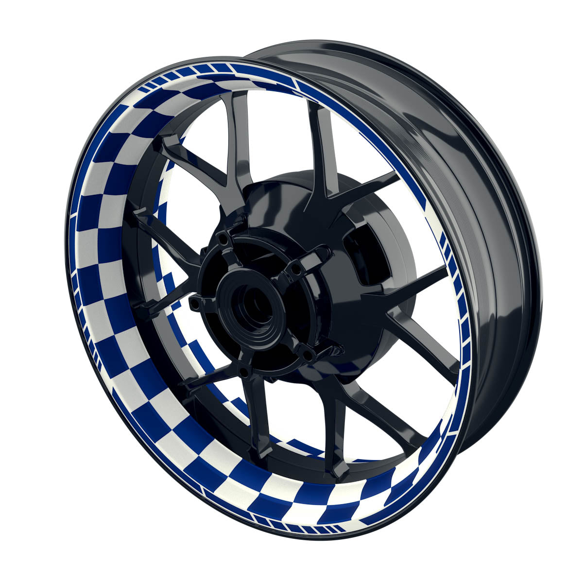 Felgenaufkleber Racingflagg DESIGN1 Premium W blau