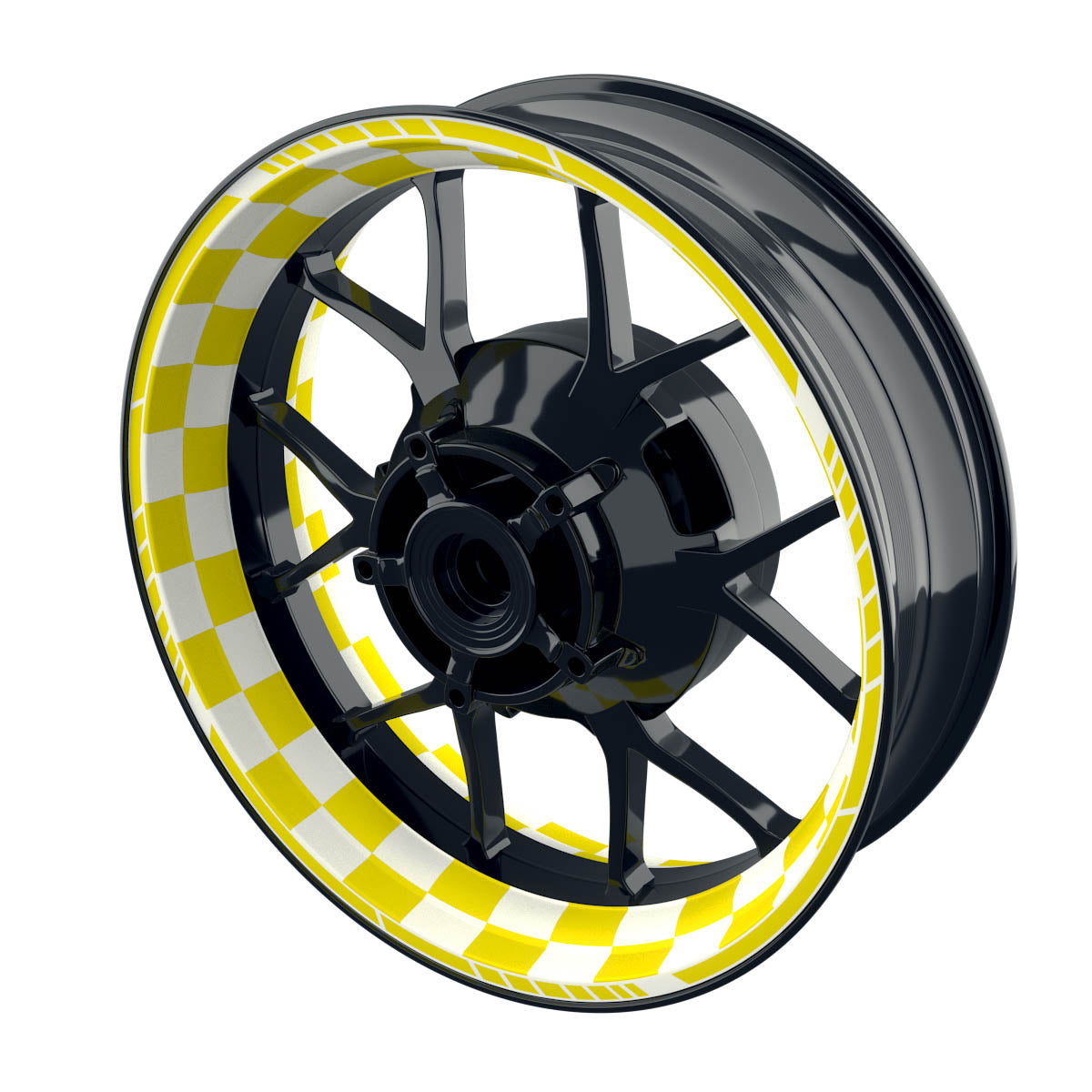 Felgenaufkleber Racingflagg DESIGN1 Premium W gelb