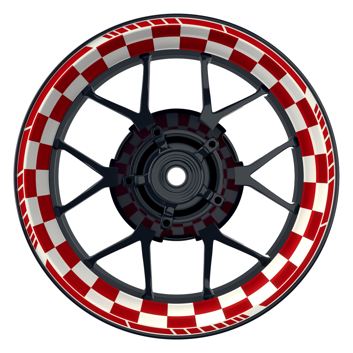Felgenaufkleber Racingflagg DESIGN1 Premium W rot