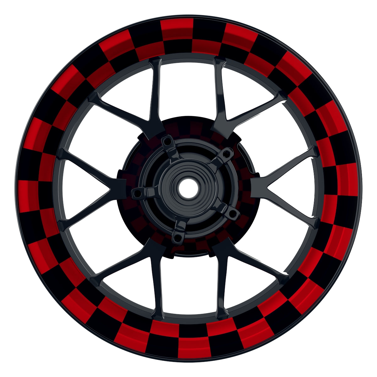 Felgenaufkleber Racingflagg DESIGN2 Premium B rot