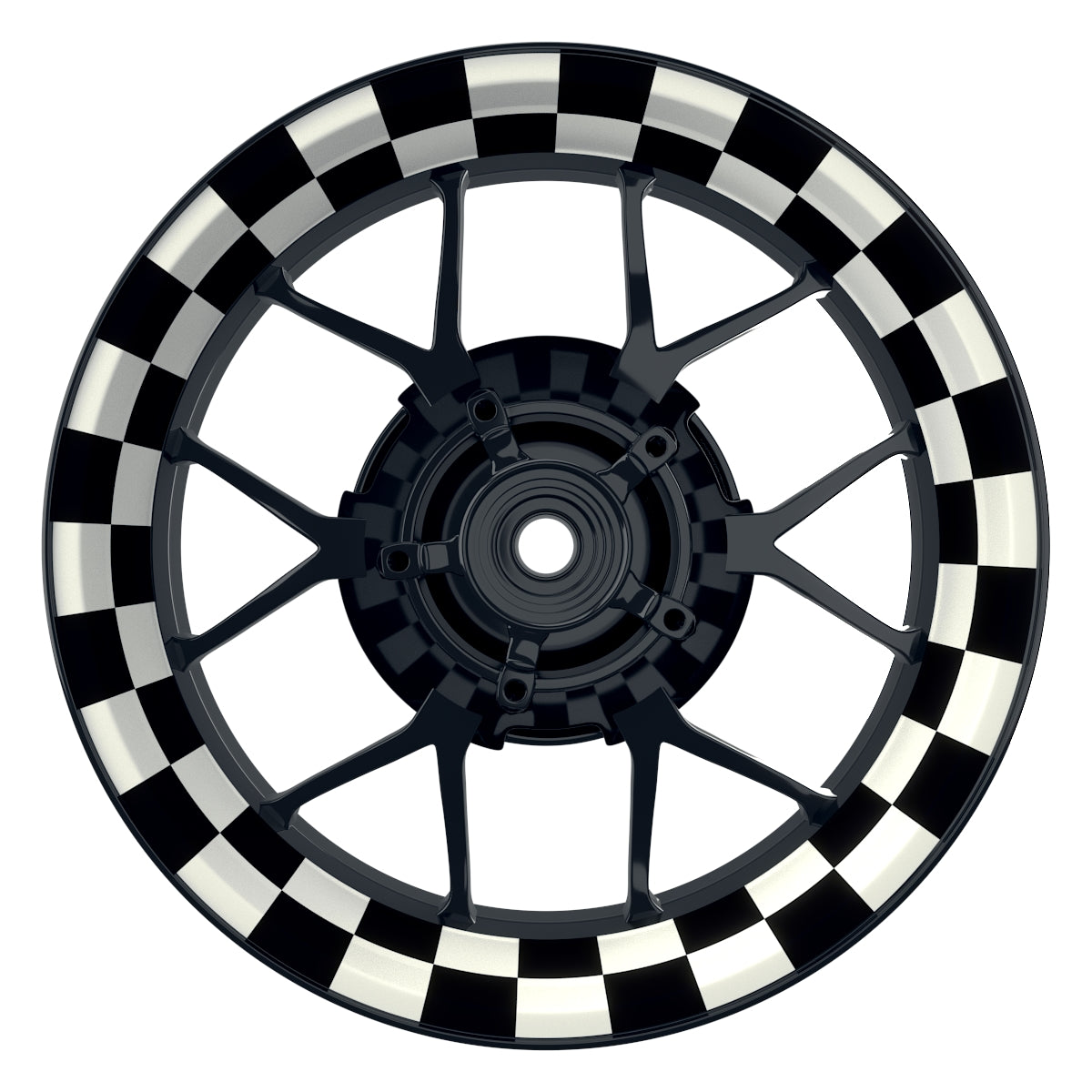 Felgenaufkleber Racingflagg DESIGN2 Premium B weiss