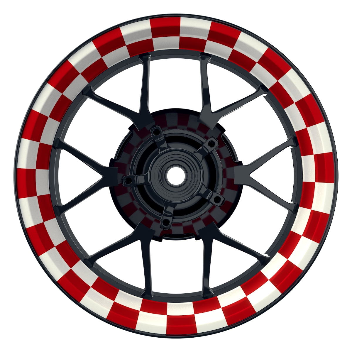 Felgenaufkleber Racingflagg DESIGN2 Premium W rot