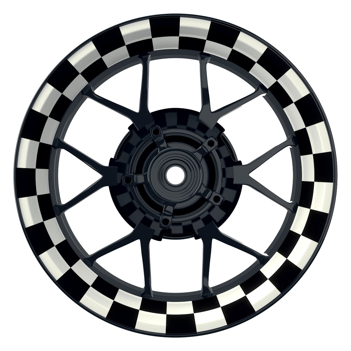 Felgenaufkleber Racingflagg DESIGN2 Premium W schwarz