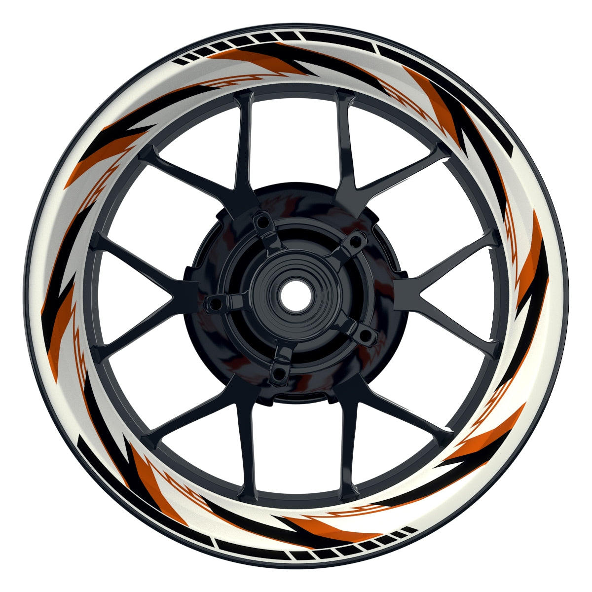 Felgenaufkleber Razor weiss neutral Wheelsticker Premium orange