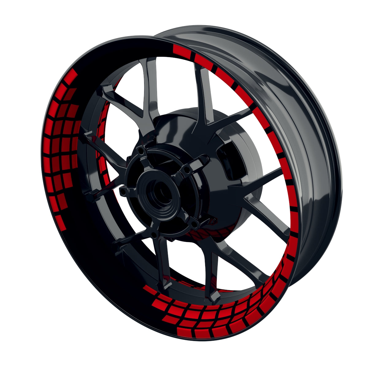 Felgenaufkleber Rectangles Wheelsticker Premium rot