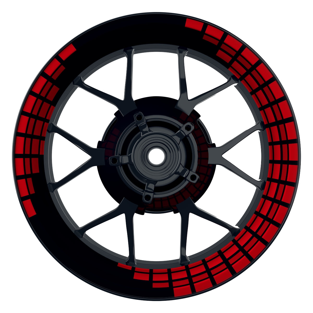 Felgenaufkleber Rectangles Wheelsticker Premium rot