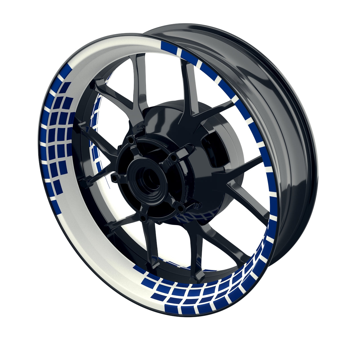 Felgenaufkleber Rectangles weiss Wheelsticker Premium blau