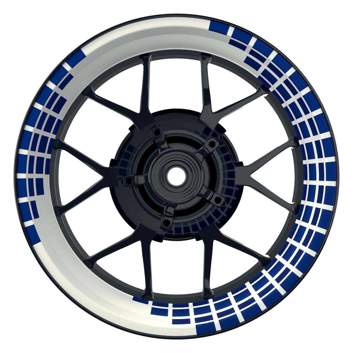 Felgenaufkleber Rectangles weiss Wheelsticker Premium blau