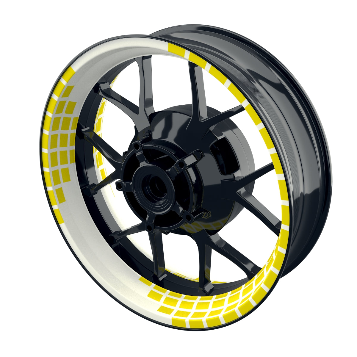 Felgenaufkleber Rectangles weiss Wheelsticker Premium gelb