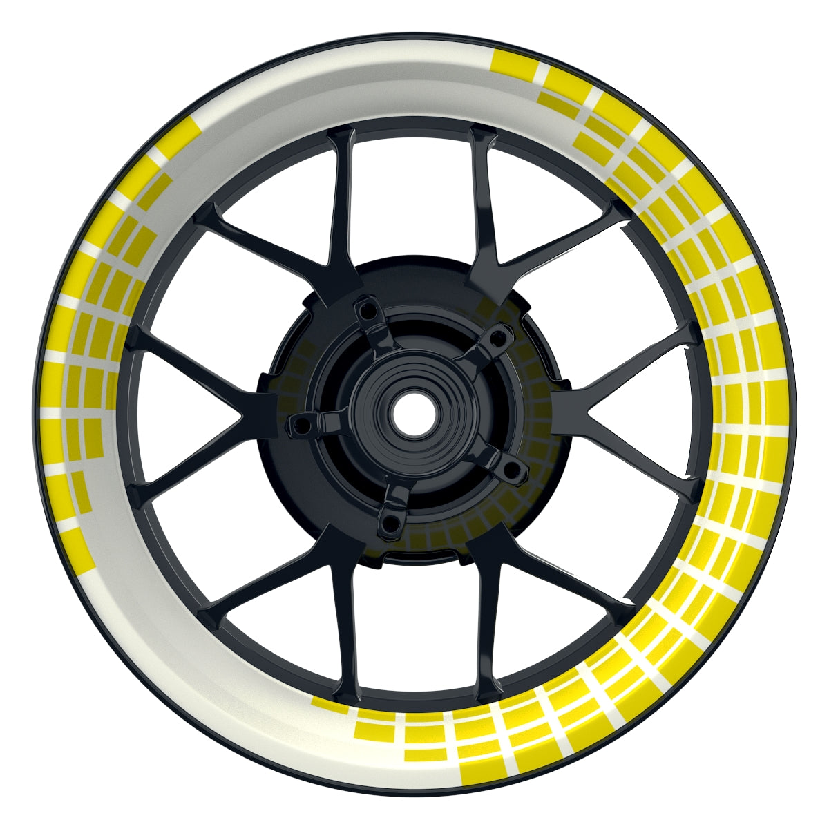 Felgenaufkleber Rectangles weiss Wheelsticker Premium gelb