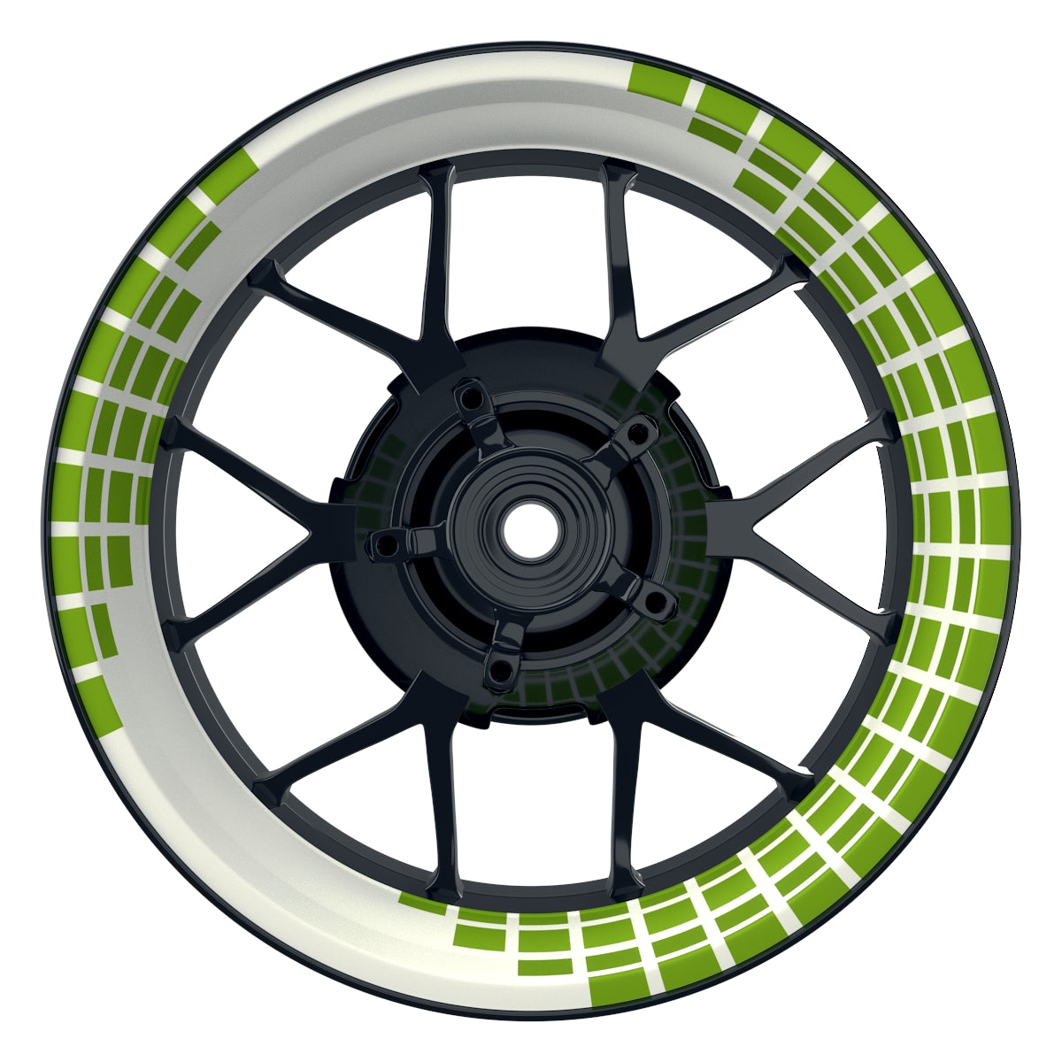 Felgenaufkleber Rectangles weiss Wheelsticker Premium grün