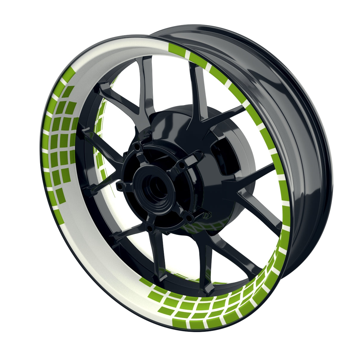 Felgenaufkleber Rectangles weiss Wheelsticker Premium grün