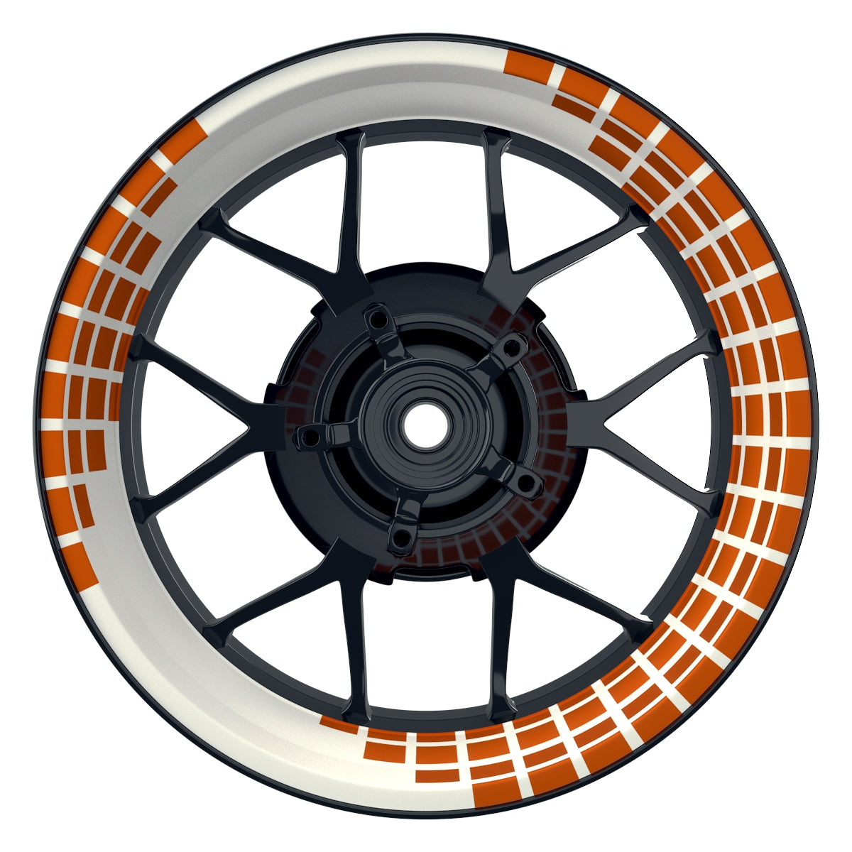 Felgenaufkleber Rectangles weiss Wheelsticker Premium orange