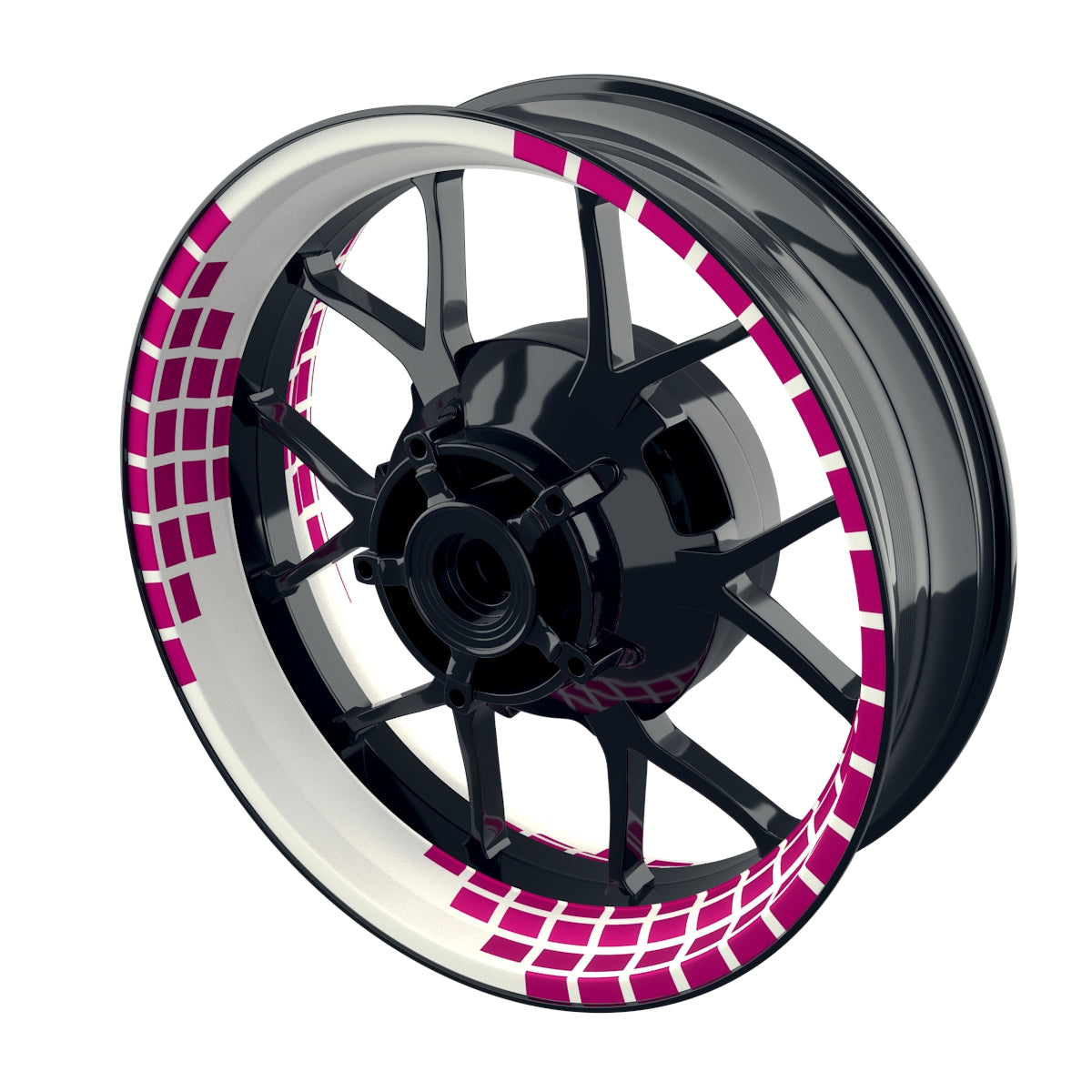 Felgenaufkleber Rectangles weiss Wheelsticker Premium pink