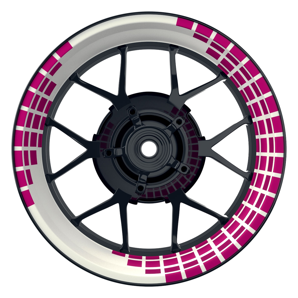 Felgenaufkleber Rectangles weiss Wheelsticker Premium pink
