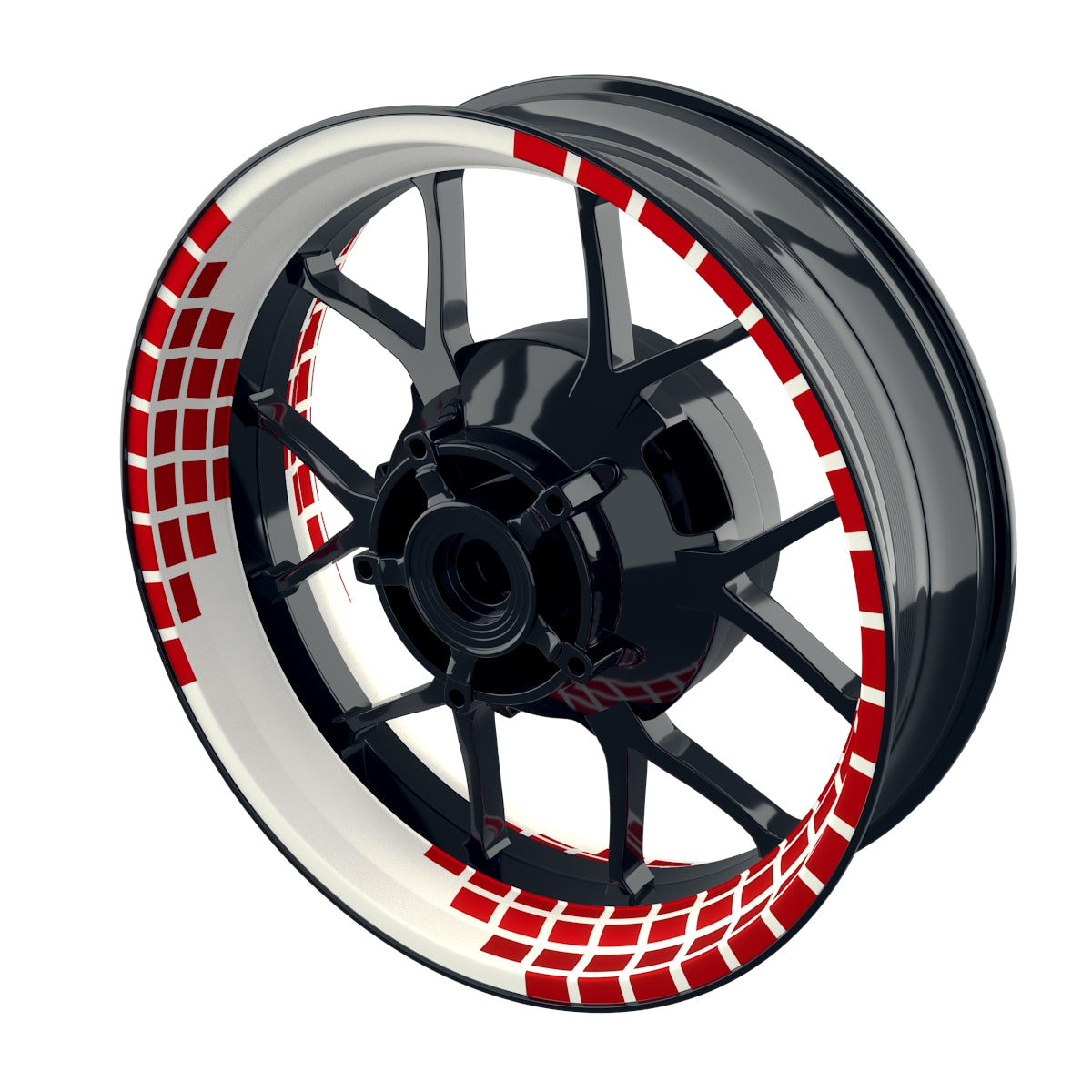 Felgenaufkleber Rectangles weiss Wheelsticker Premium rot