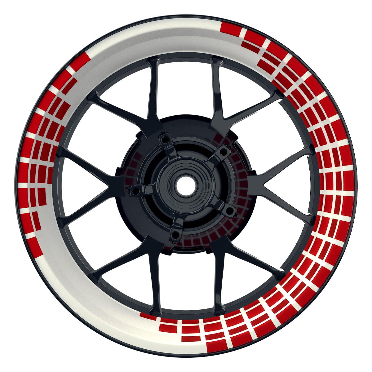 Felgenaufkleber Rectangles weiss Wheelsticker Premium rot