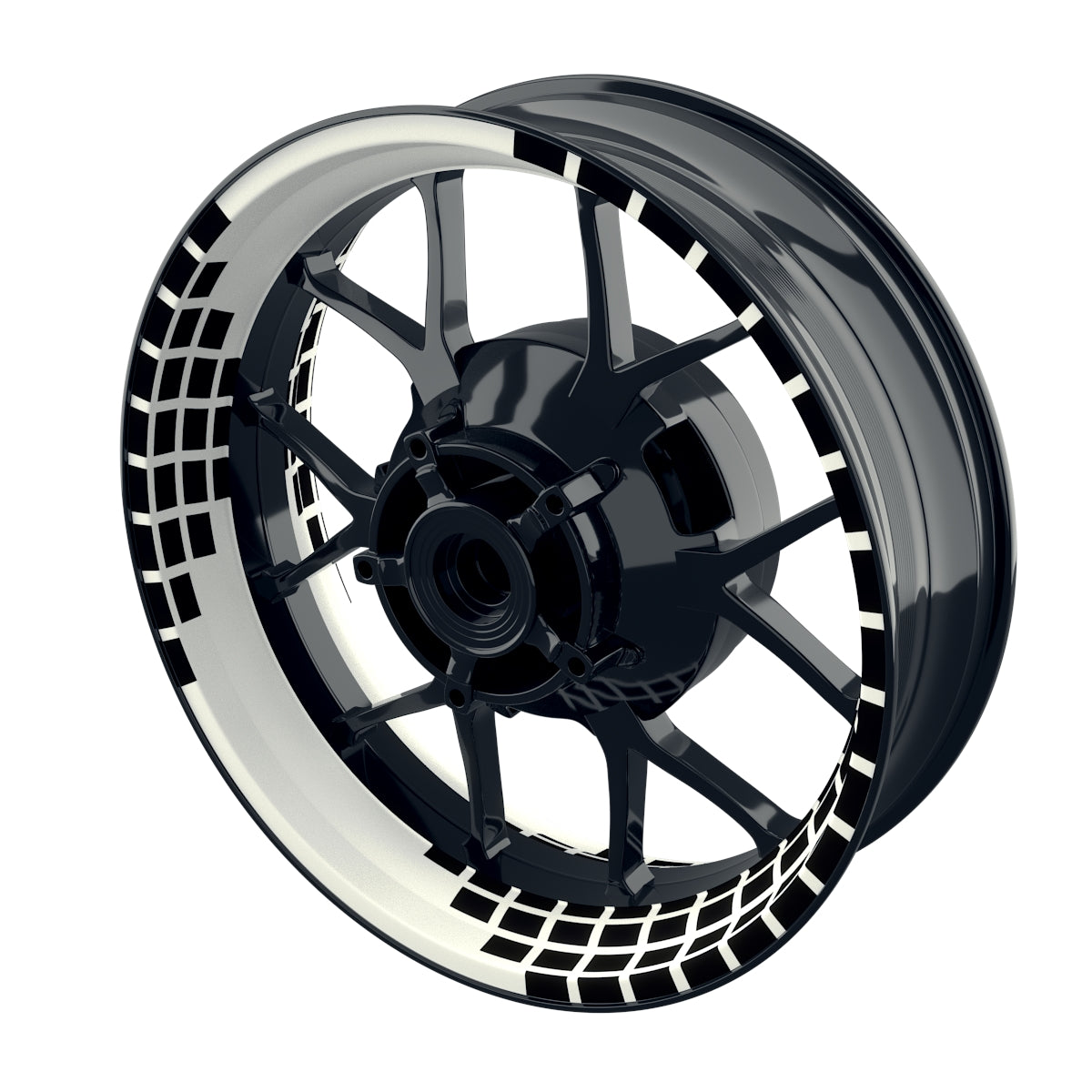 Felgenaufkleber Rectangles weiss Wheelsticker Premium schwarz