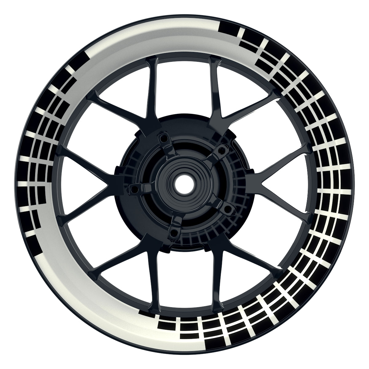 Felgenaufkleber Rectangles weiss Wheelsticker Premium schwarz