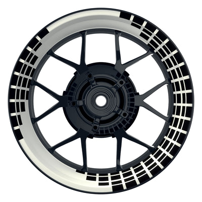 Felgenaufkleber Rectangles weiss Wheelsticker Premium schwarz