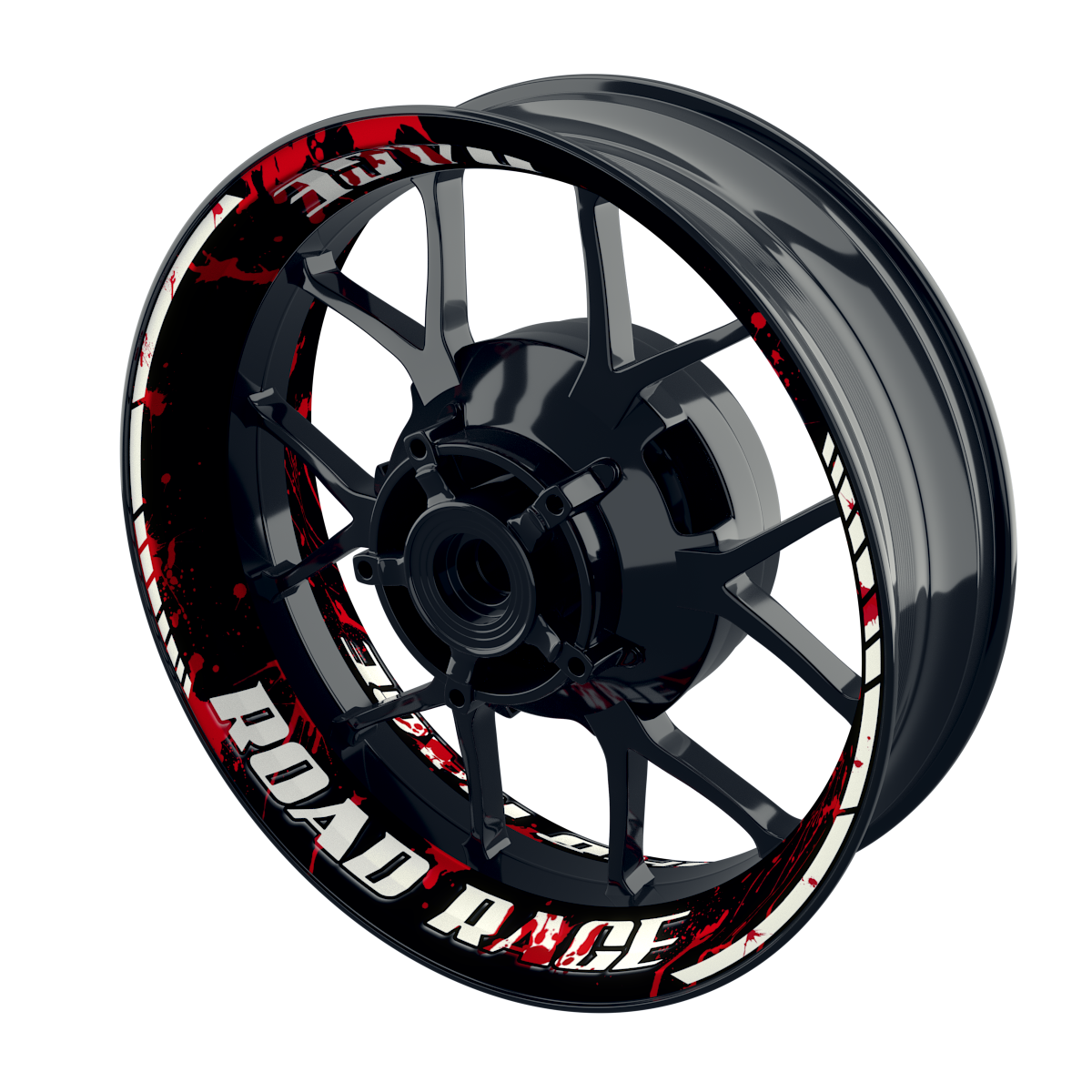 Felgenaufkleber Road Rage Premium geteilt schwarz
