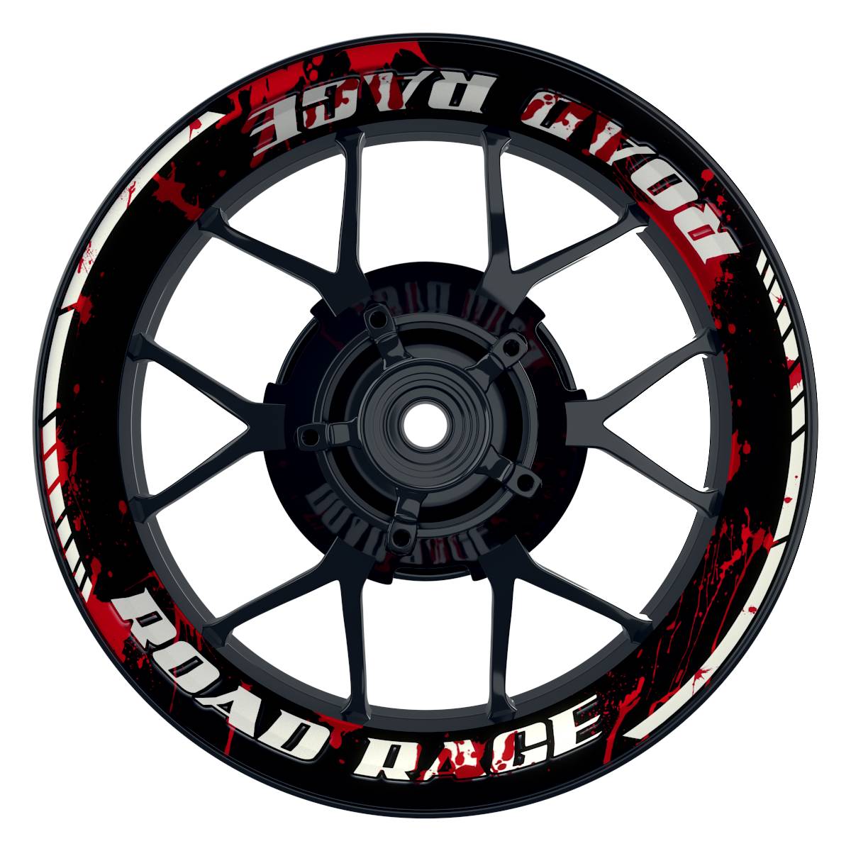 Felgenaufkleber Road Rage Premium geteilt schwarz