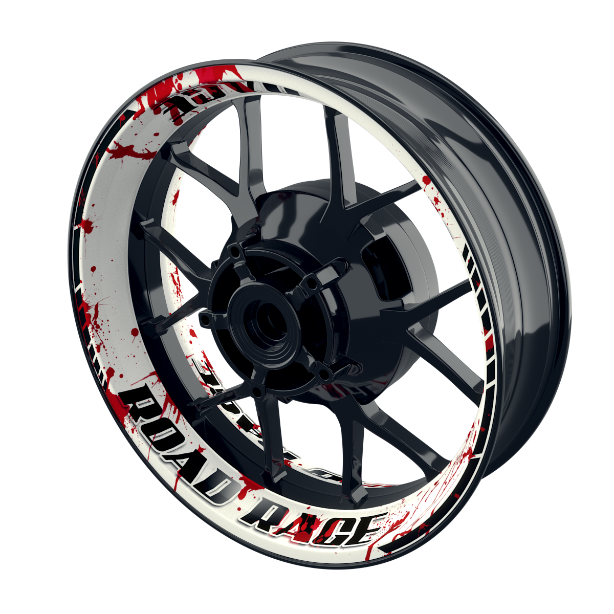 Felgenaufkleber Road Rage Premium geteilt weiss