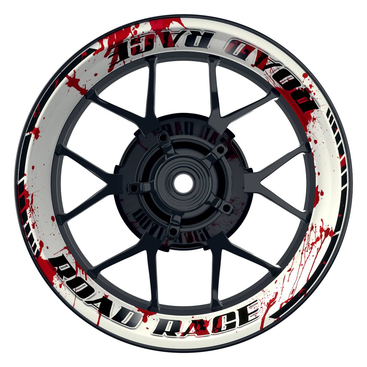 Felgenaufkleber Road Rage Premium geteilt weiss
