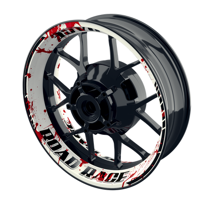 Felgenaufkleber Road Rage Premium geteilt weiss