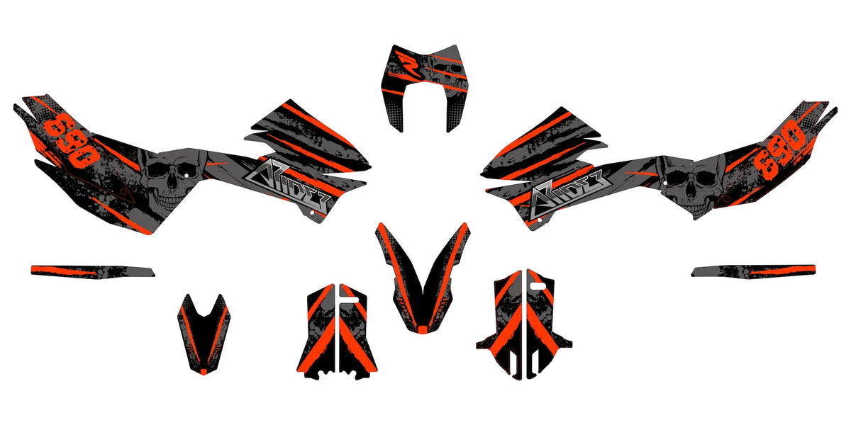 Dekor passend für KTM 690 SMC-R - Skull Edition - Arider