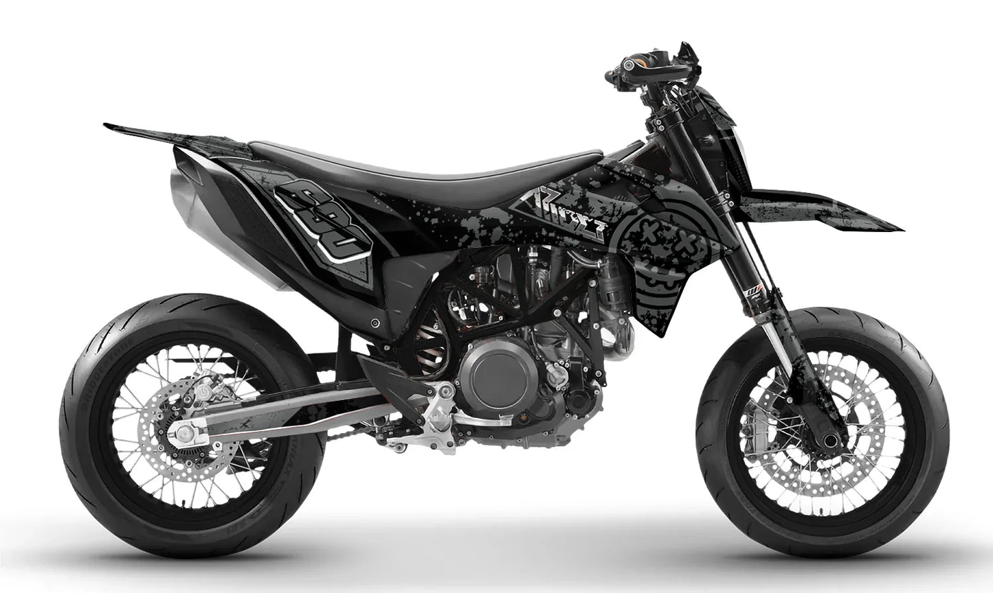 Graphics Kit suitable for KTM 690 SMC-R - Smiley Edition – Arider Graphics Kit suitable for KTM 690 SMC-R - Smiley Edition – Arider