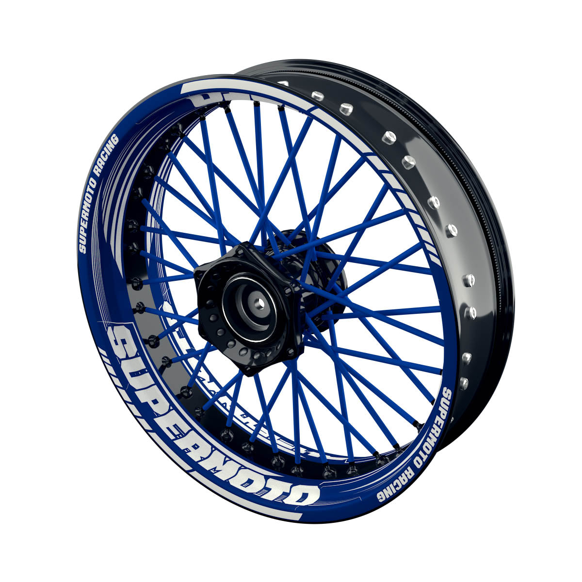 Felgenaufkleber Supermoto Design Saw blau