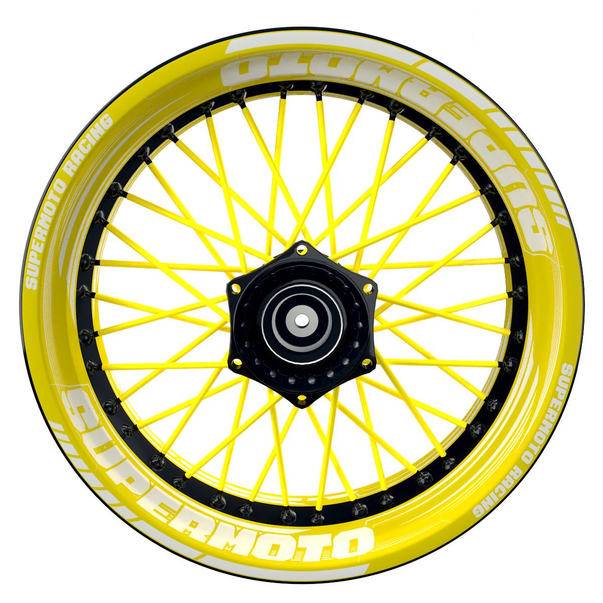 Felgenaufkleber Supermoto Design Saw gelb