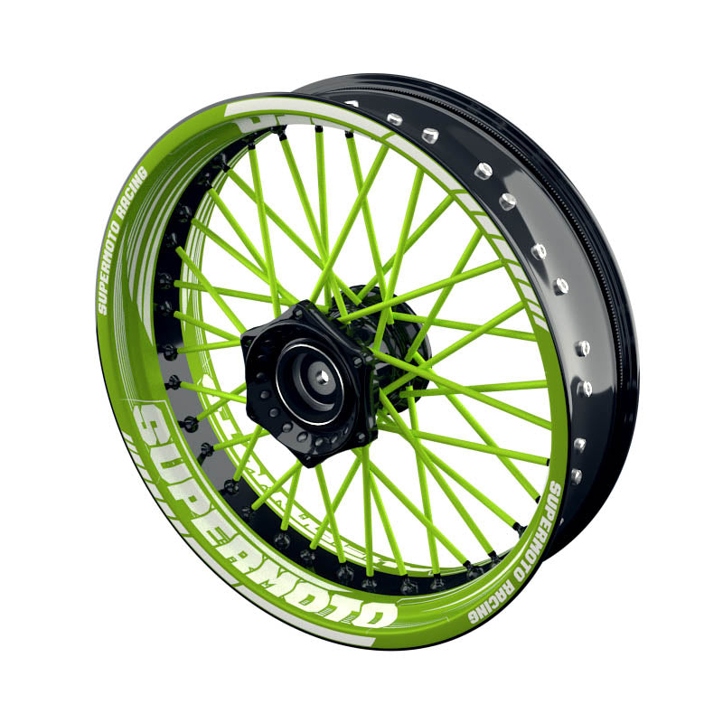 Felgenaufkleber Supermoto Design Saw grün