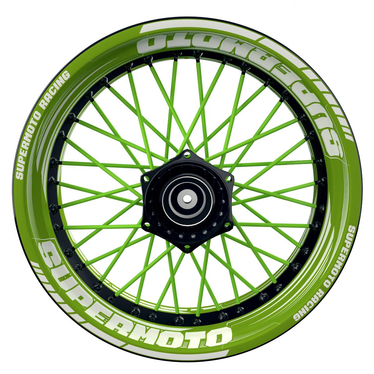 Felgenaufkleber Supermoto Design Saw grün