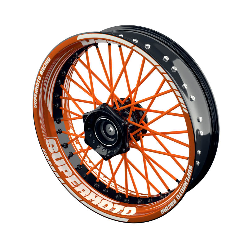 Felgenaufkleber Supermoto Design Saw orange
