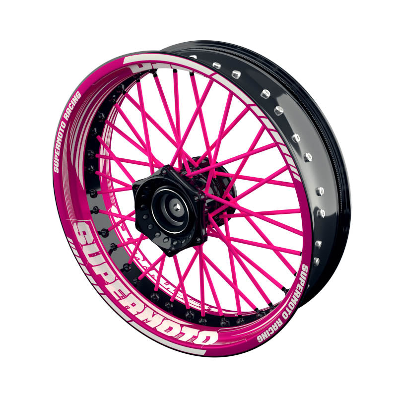 Felgenaufkleber Supermoto Design Saw pink