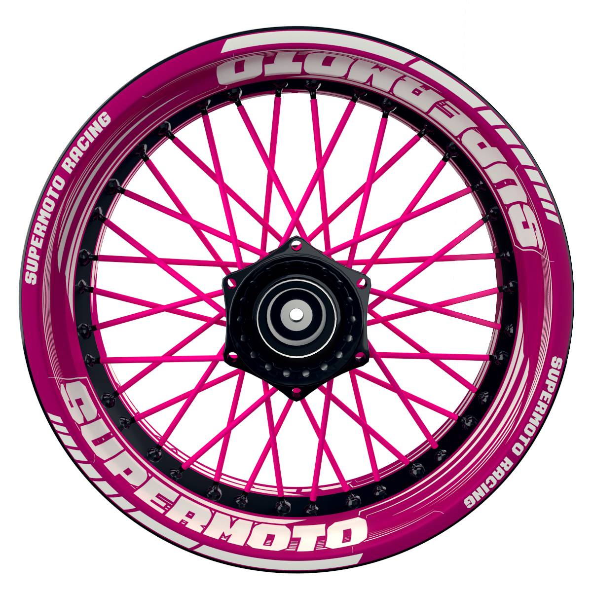 Felgenaufkleber Supermoto Design Saw pink