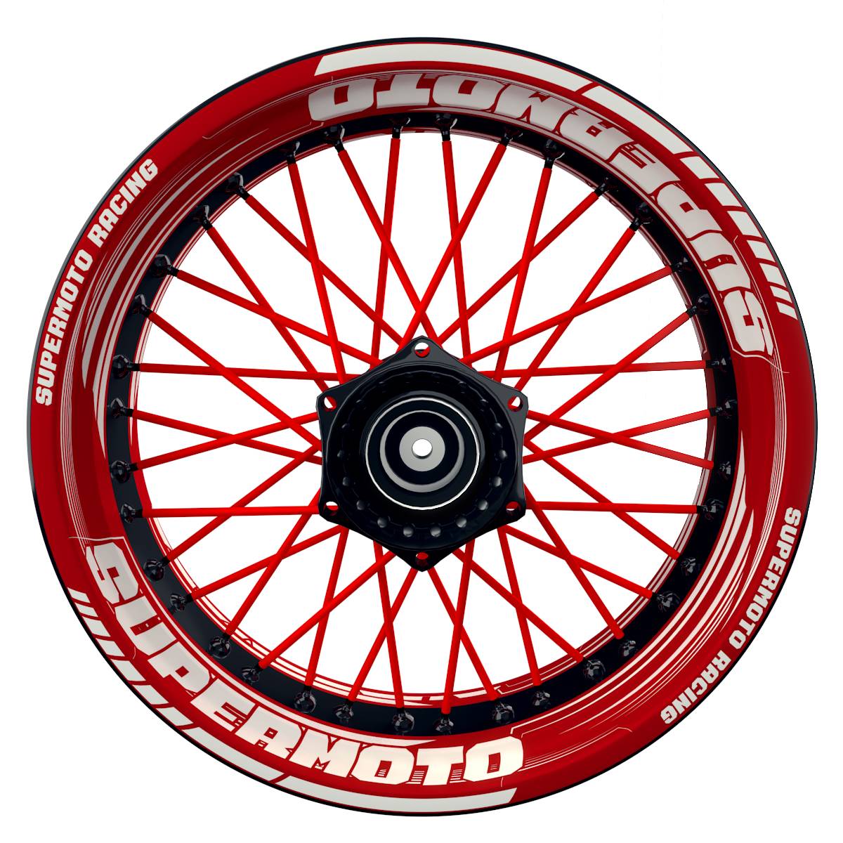 Felgenaufkleber Supermoto Design Saw rot